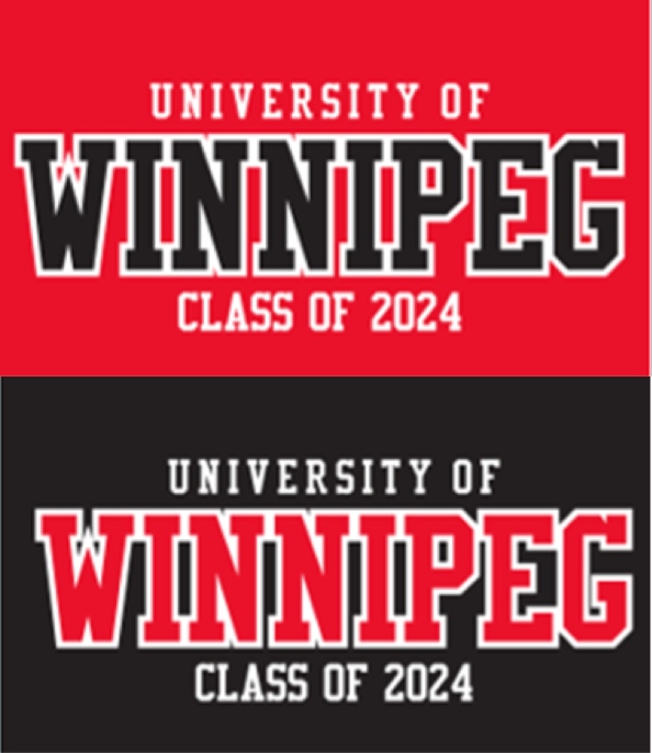 Red and black hooded sweaters reading Class of 2024 University of Winnipeg
