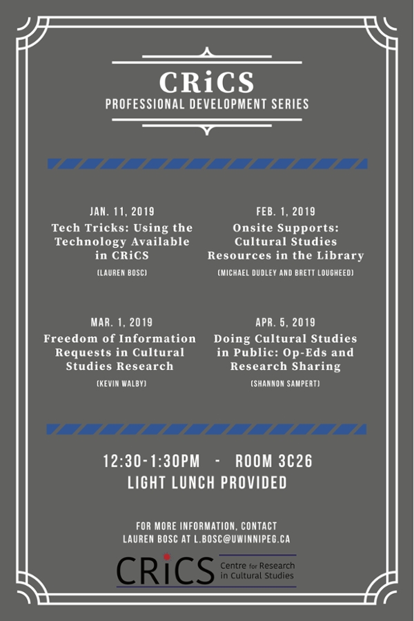 Poster for the winter 2019 Professional Development Series.
