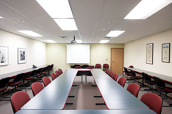 Classroom with board table type setup