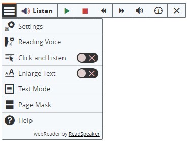webreader expanded toolbar image