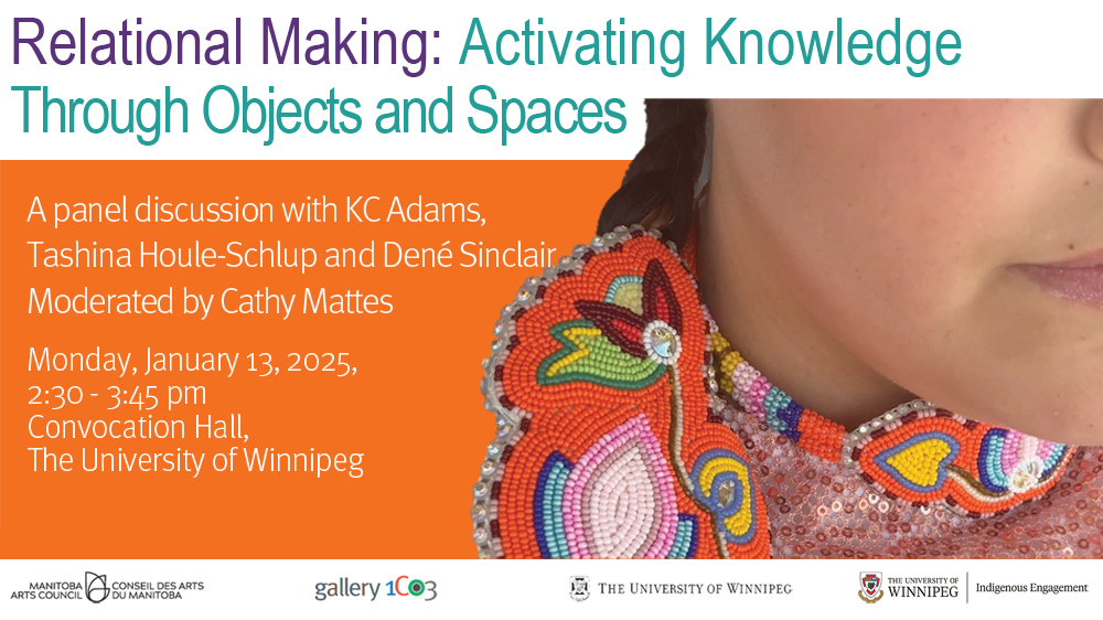 graphic with event title, date, time and location and photo of Indigenous girl's face with beaded earrings and necklace