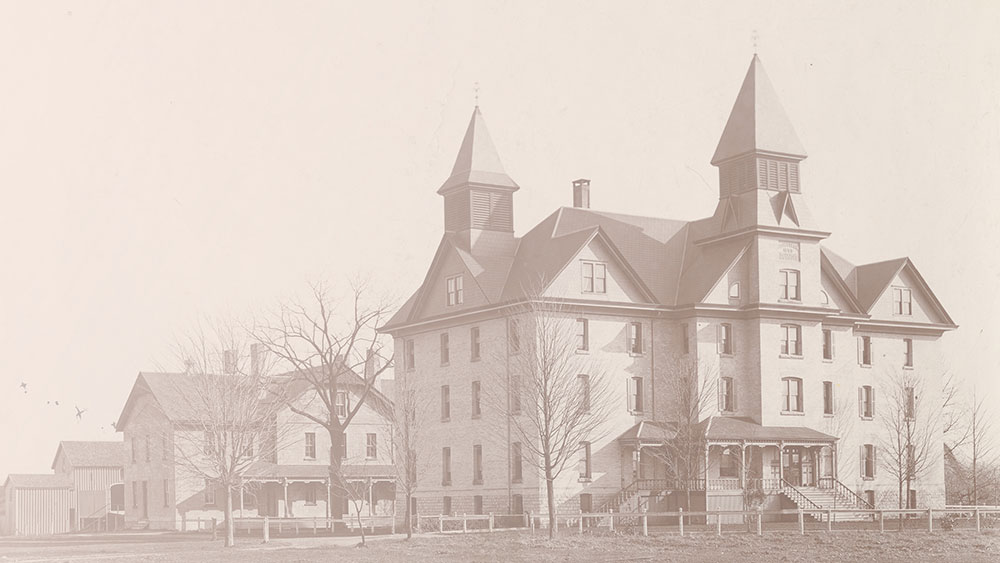 Sepia tone image of Mount Elgin residential school